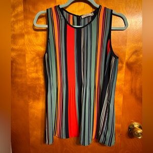 Dalia tank great stretch ruching colorful stripes xl